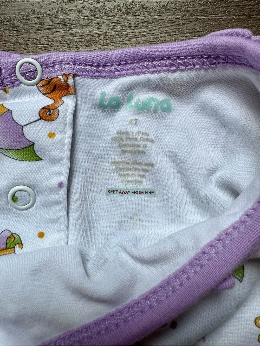 Girls' Mardi Gras Nightgown with Purple Ruffle and Animal Print
